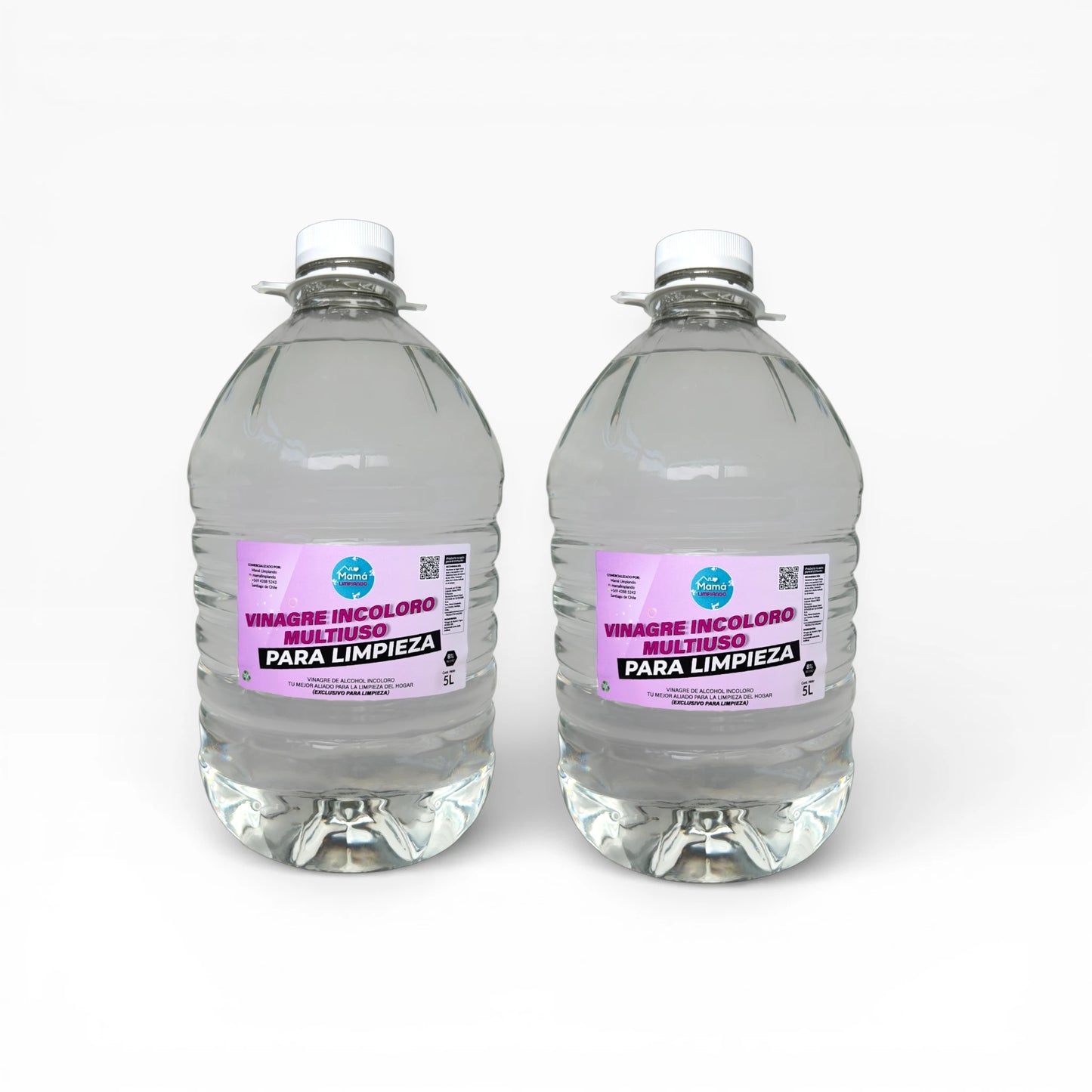 2 Vinagres de alcohol Incoloro 8% acidez para limpieza 5Lts