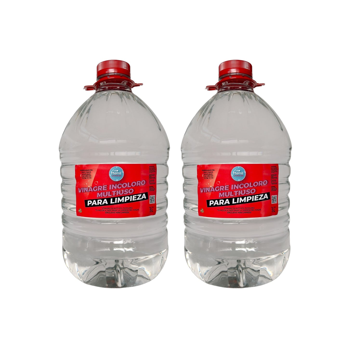 Pack: 2 Vinagres Incoloro para Limpieza 5Lts 4 % de Acídez