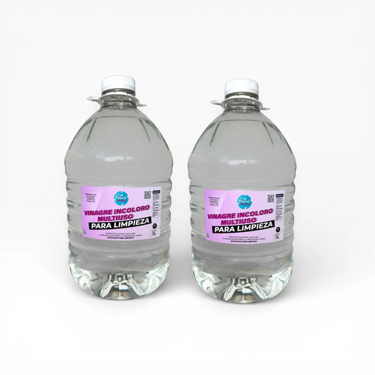 2 Vinagres de alcohol Incoloro 8% acidez para limpieza 5Lts