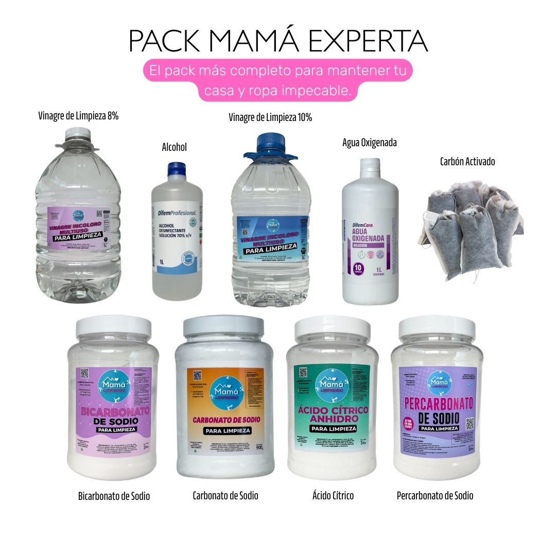 Suscripción Mensual Mamá Experta. Packs de limpieza + asesorías online + WhatsApp