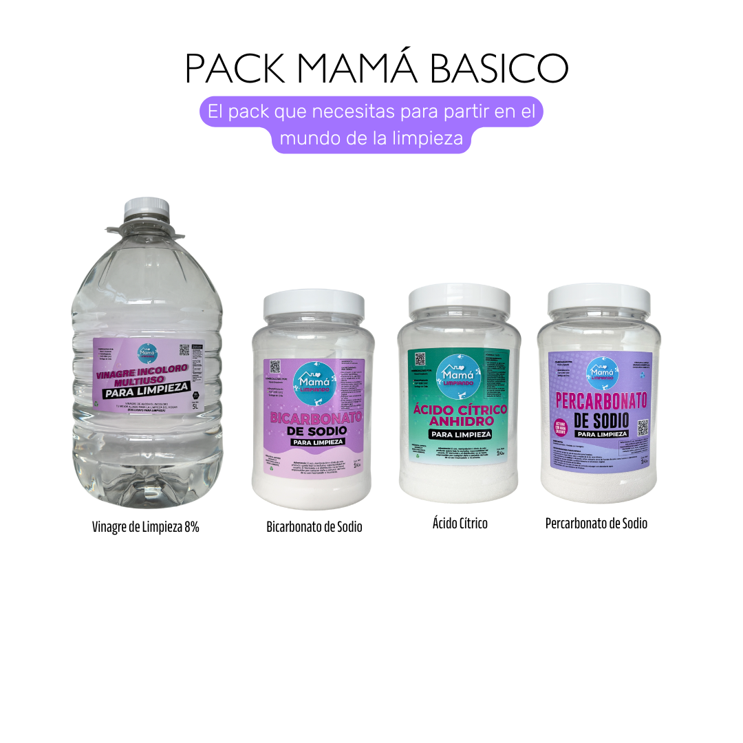 Suscripción Mensual Pack Mamá Básico. Productos de limpieza + asesorías online + WhatsApp