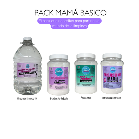 Suscripción Mensual Pack Mamá Básico. Productos de limpieza + asesorías online + grupo privado de WhatsApp