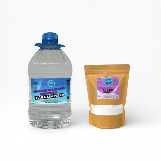Pack vinagre 10% incoloro 3 litros + 1 kilo de Bicarbonato