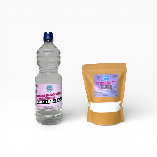 1 LITRO Vinagre Limpieza 8% Acidez + 1k Percarbonato BOLSA