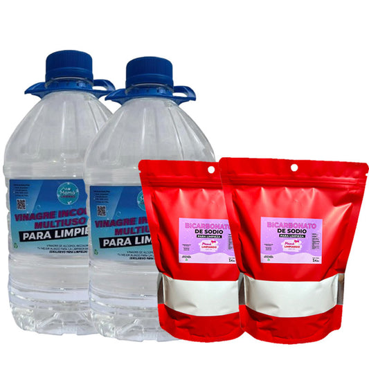Pack 2 Vinagres 10% incoloro de Limpieza + 2 kilos de Bicarbonato
