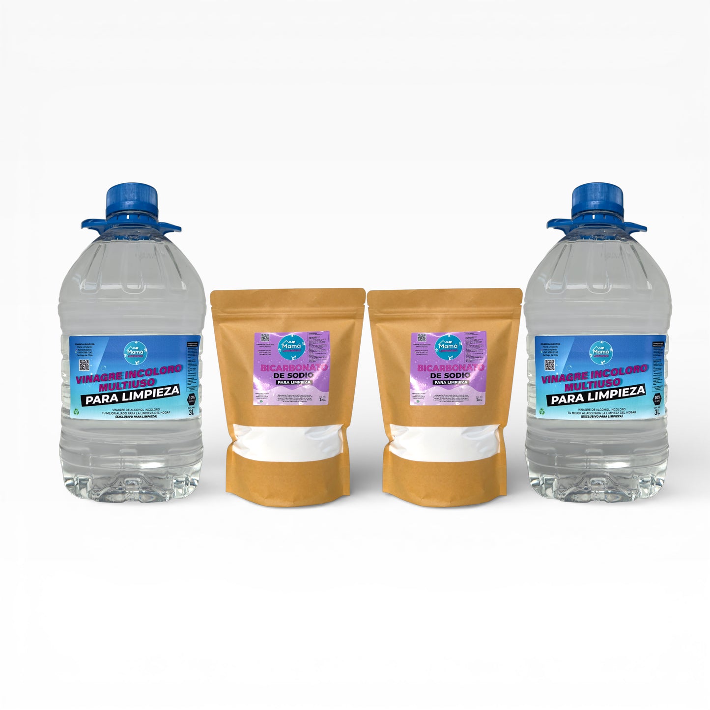 Pack 2 Vinagres 10% incoloro de Limpieza + 2 kilos de Bicarbonato